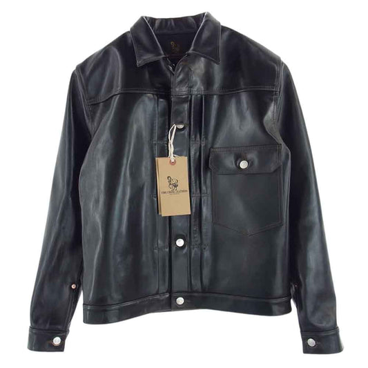 FINE CREEK LEATHERS FCJK001  Richmond ホースハイド 1.2mm フルベジタブルタンニンなめし アニリン仕上げ 馬革 レザー ジャケット ブラック系 40【新古品】【未使用】【中古】