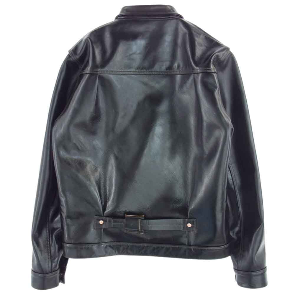 FINE CREEK LEATHERS FCJK001  Richmond ホースハイド 1.2mm フルベジタブルタンニンなめし アニリン仕上げ 馬革 レザー ジャケット ブラック系 40【新古品】【未使用】【中古】