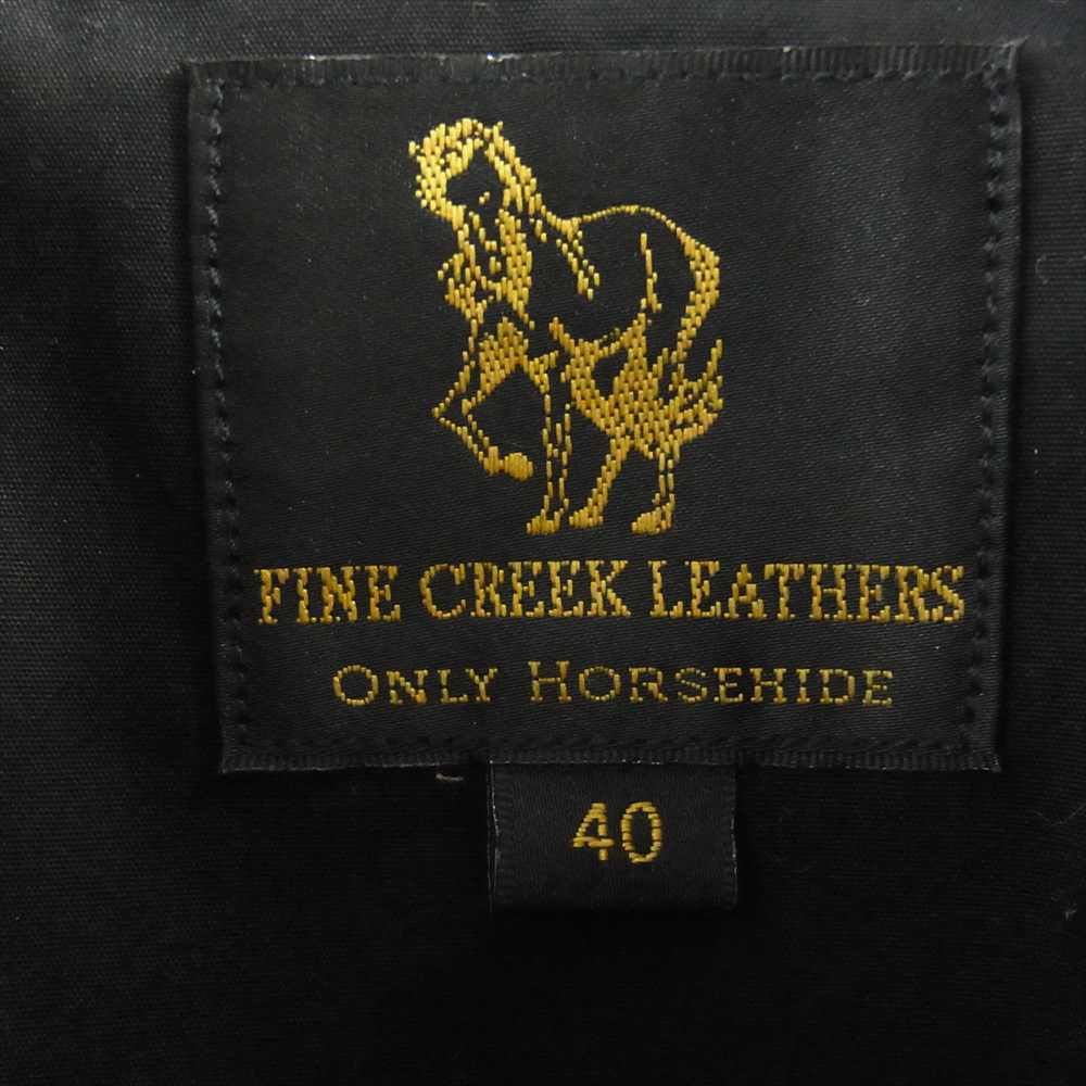 FINE CREEK LEATHERS FCJK001  Richmond ホースハイド 1.2mm フルベジタブルタンニンなめし アニリン仕上げ 馬革 レザー ジャケット ブラック系 40【新古品】【未使用】【中古】