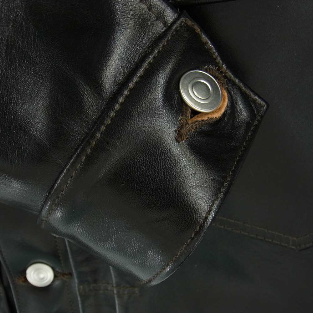 FINE CREEK LEATHERS FCJK001  Richmond ホースハイド 1.2mm フルベジタブルタンニンなめし アニリン仕上げ 馬革 レザー ジャケット ブラック系 40【新古品】【未使用】【中古】