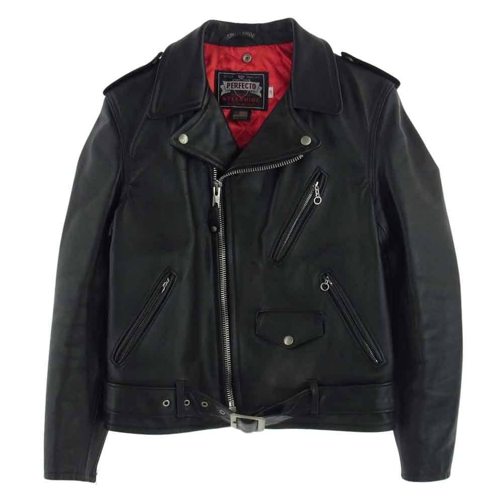 schott ショット 7371 100周年記念限定 ONESTAR RIDERS LEATHER JACKET ROSIE ワンスター レザー ライダース  ブラック系 38【中古】