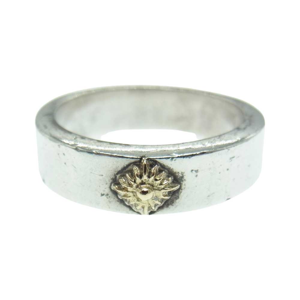 ARIZONA FREEDOM アリゾナフリーダム K18太陽神付き 平打ち リング シルバー系 約23号【中古】