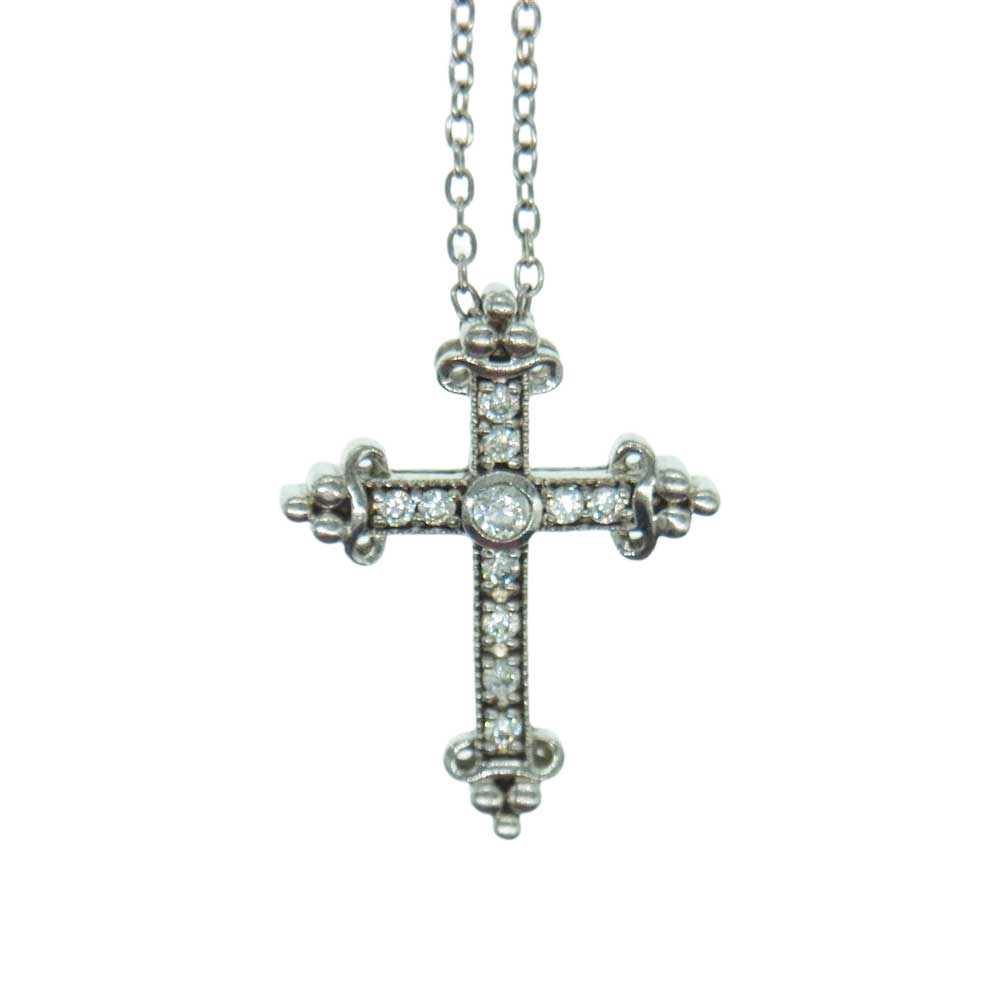 Justin Davis ジャスティンデイビス SNJ457 3 CLR 40 DARK AGE ダーク エイジ クロス ネックレス シルバー系【中古】