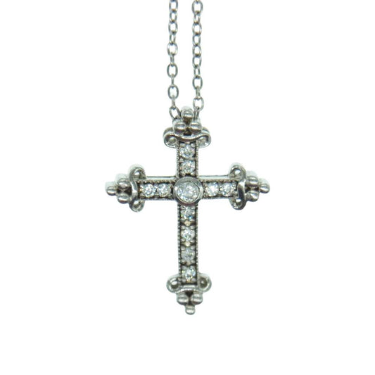 Justin Davis ジャスティンデイビス SNJ457 3 CLR 40 DARK AGE ダーク エイジ クロス ネックレス シルバー系【中古】