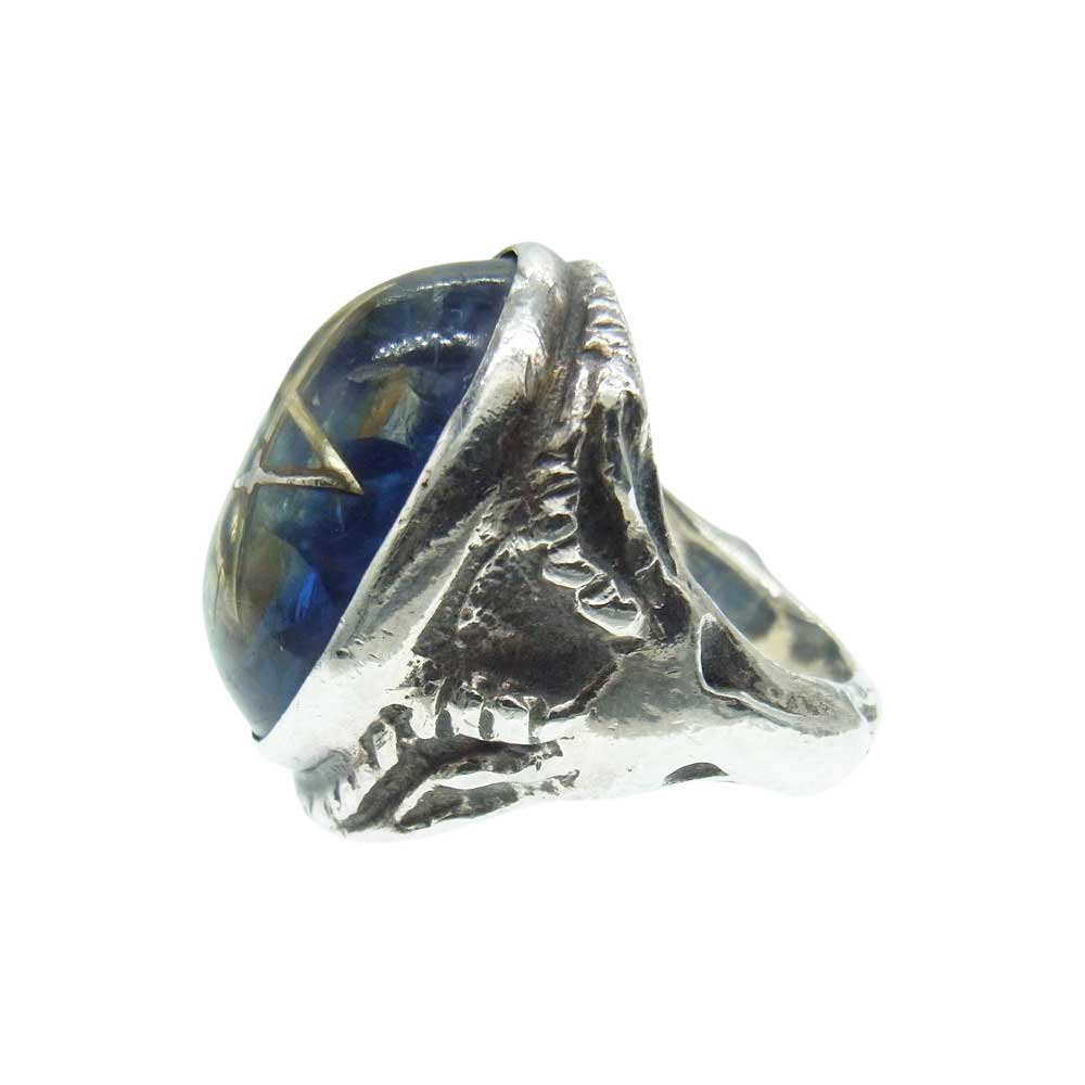 ALEX STREETER アレックスストリーター Angel Heart Ring エンジェル ハート リング シルバー系 ブルー系 約18号【中古】