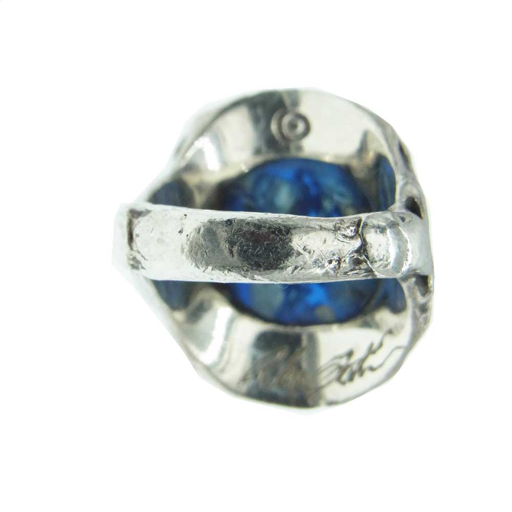 ALEX STREETER アレックスストリーター Angel Heart Ring エンジェル ハート リング シルバー系 ブルー系 約18号【中古】