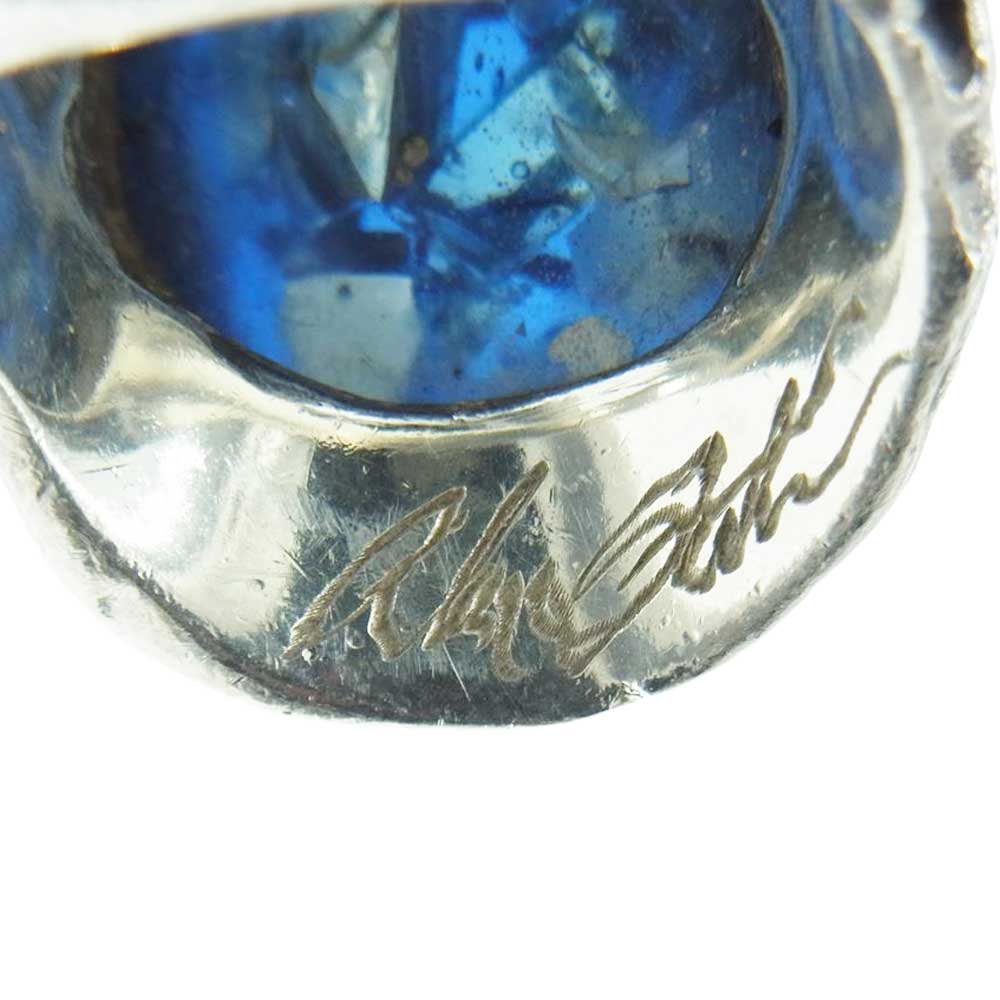 ALEX STREETER アレックスストリーター Angel Heart Ring エンジェル ハート リング シルバー系 ブルー系 約18号【中古】