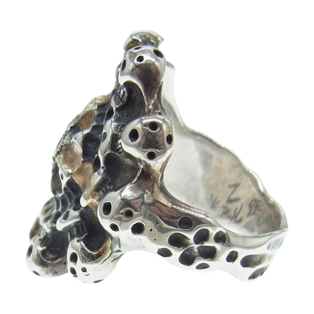 BILL WALL LEATHER ビルウォールレザー R394 ギャランティ付属 SUN RING 18Kオーバーレイ サン リング w/パープルストーン シルバー系 約17.5号【中古】