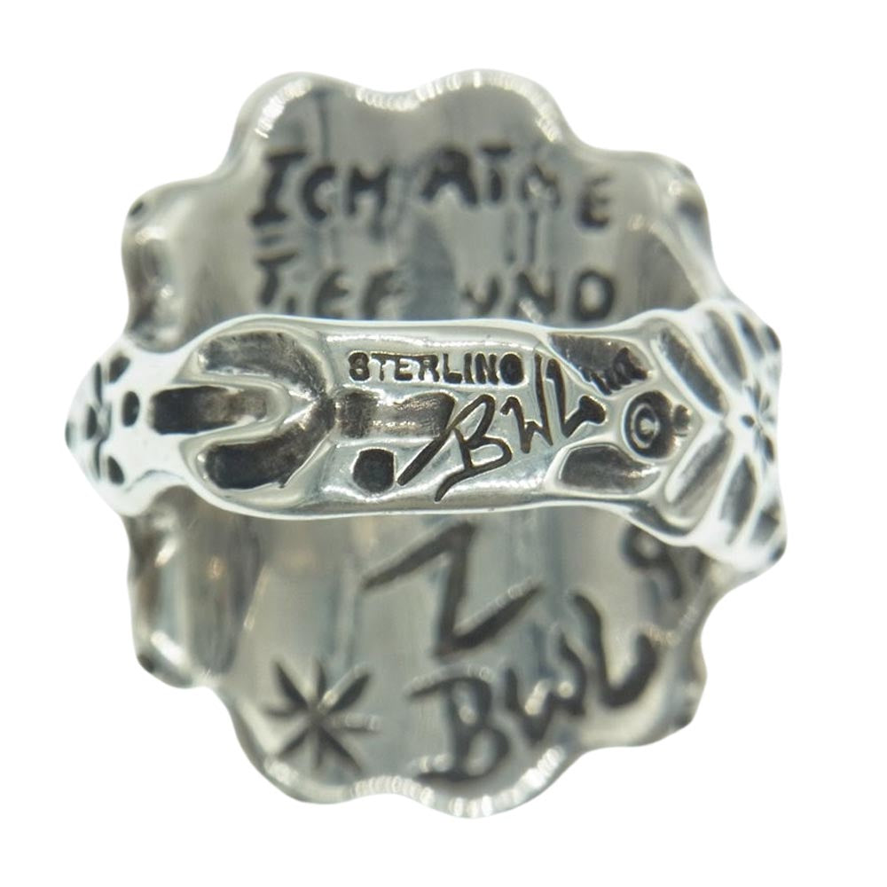 BILL WALL LEATHER ビルウォールレザー R394 ギャランティ付属 SUN RING 18Kオーバーレイ サン リング w/パープルストーン シルバー系 約17.5号【中古】