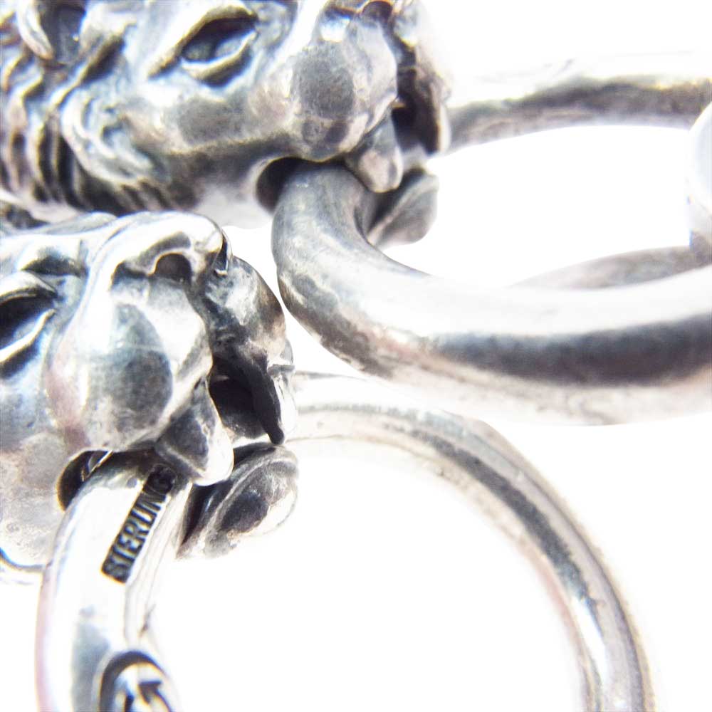 GABOR ガボール ギャランティ付属 GABORATORY ガボラトリー スカルプテッドオーバルキーパー 2ライオン 15H.W.O 14チゼルドアンカーリンク ウォレットチェーン シルバー系【中古】