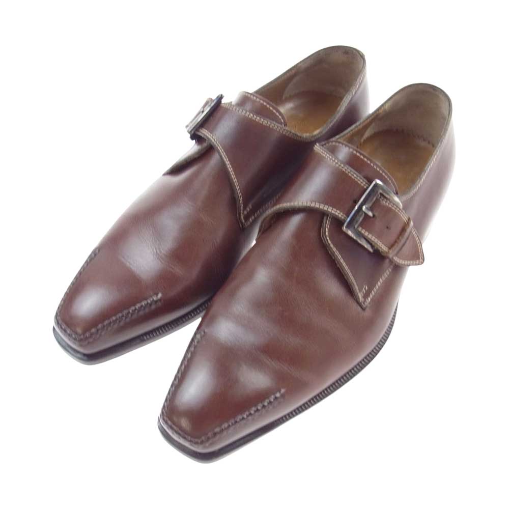 ボリーニ 914 シングルモンクストラップ レザー シューズ ブラウン系 38【中古】