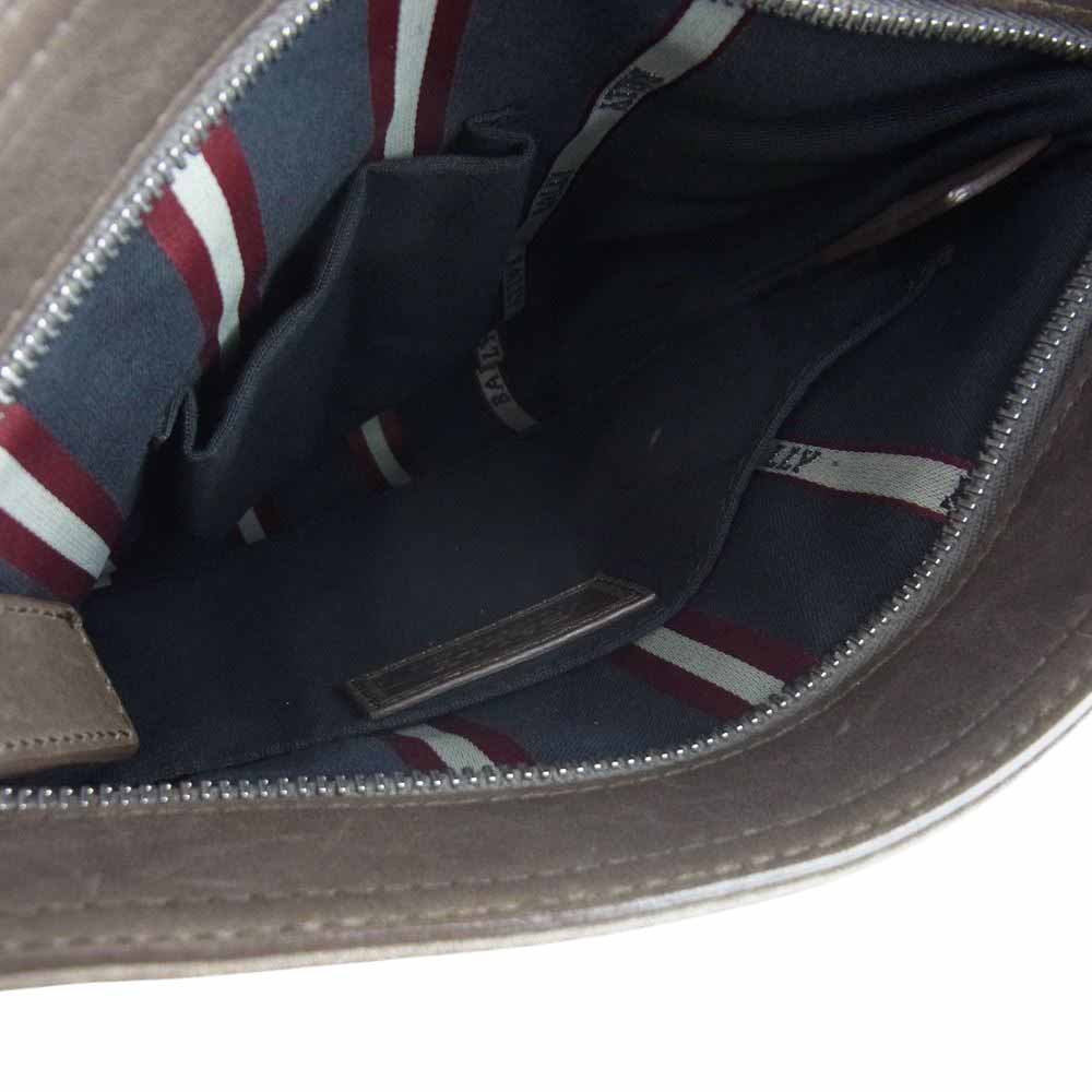 BALLY バリー Taisten-SM レザー ショルダー バッグ グレイッシュブラウン系【中古】