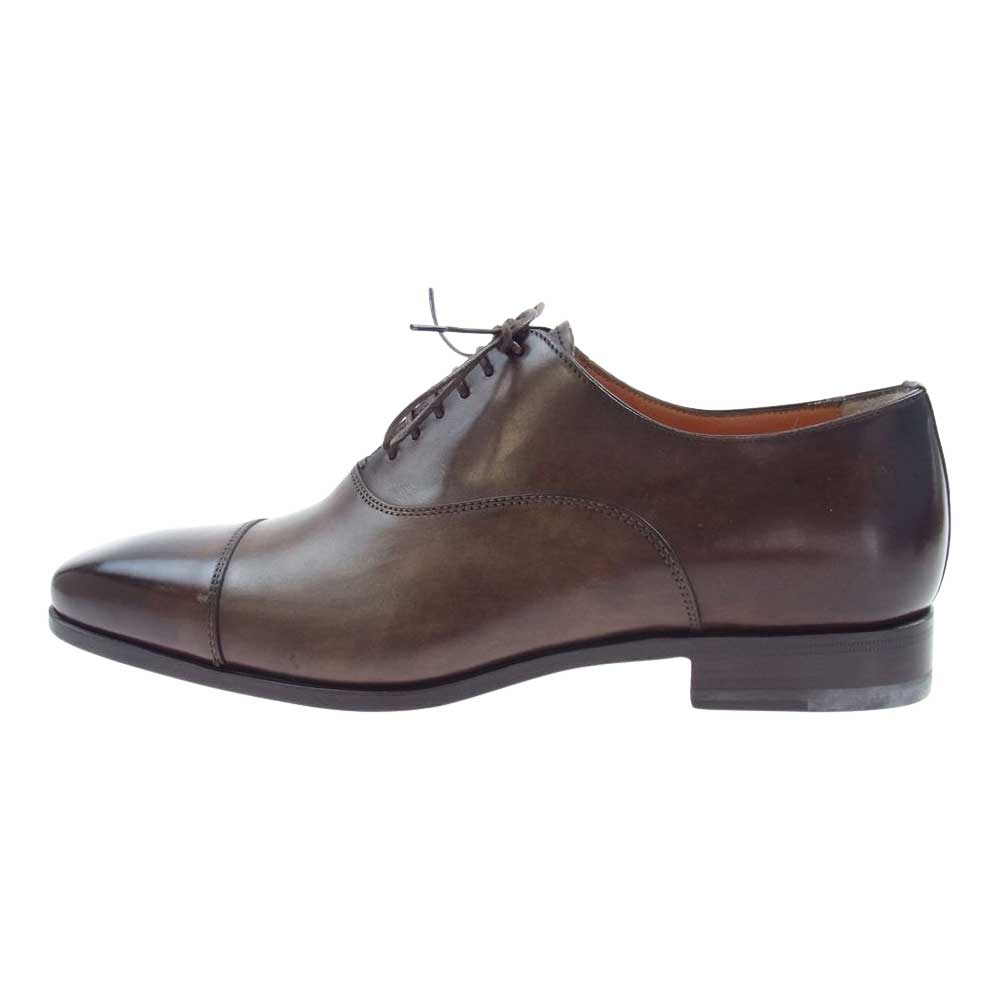 Santoni サントーニ 15004 ロングノーズフォルム ストレートチップ レザー ドレス シューズ ブラウン系 UK 4【新古品】【未使用】【中古】