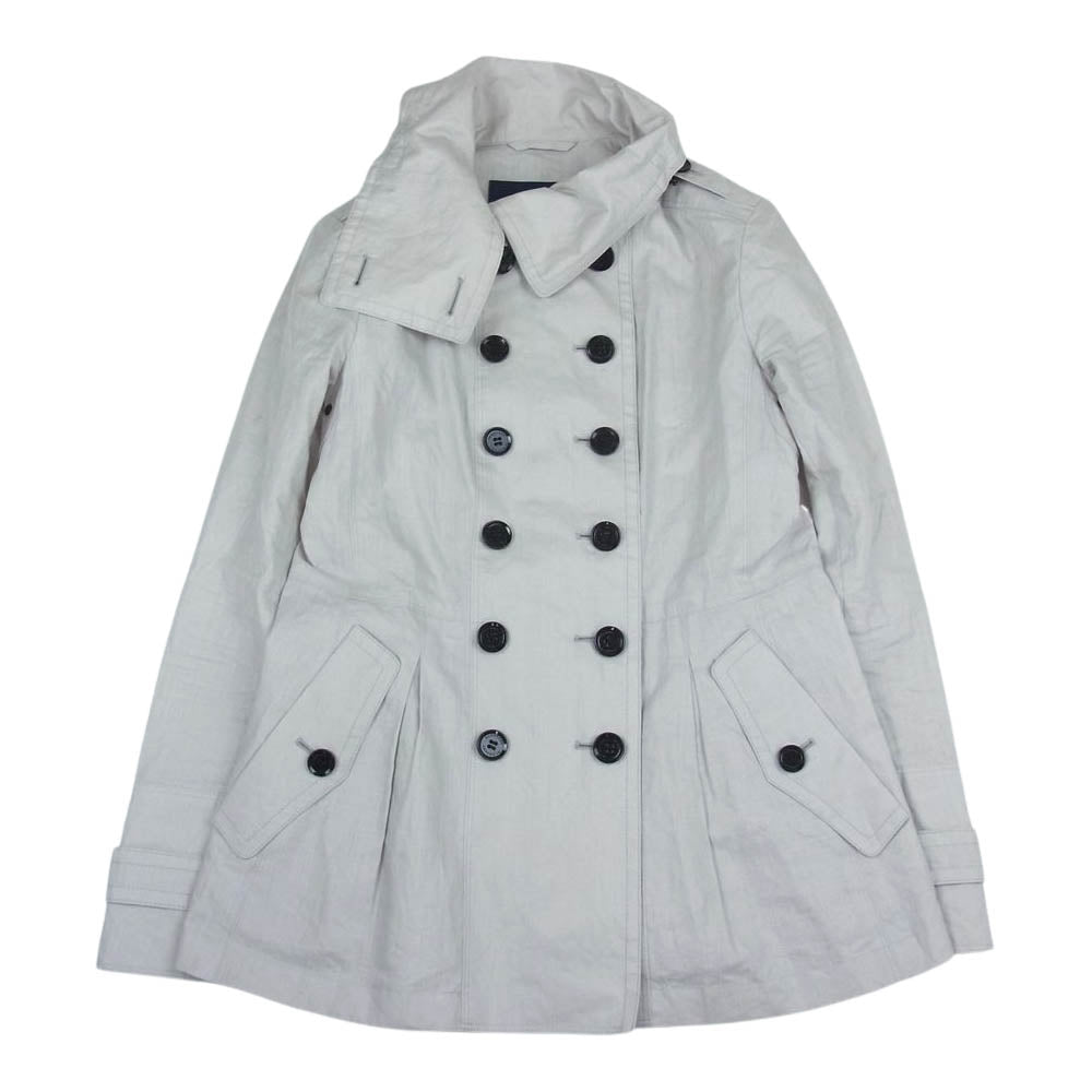 BURBERRY バーバリー B1A19-147-06 LONDON ロンドン リネン ショート コート グレー系 38【中古】