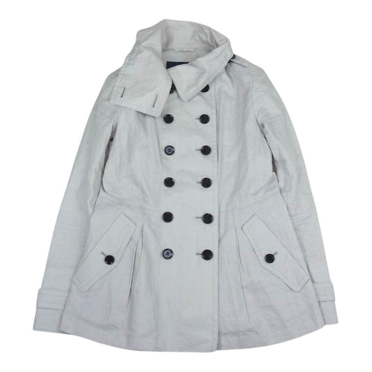BURBERRY バーバリー B1A19-147-06 LONDON ロンドン リネン ショート コート グレー系 38【中古】