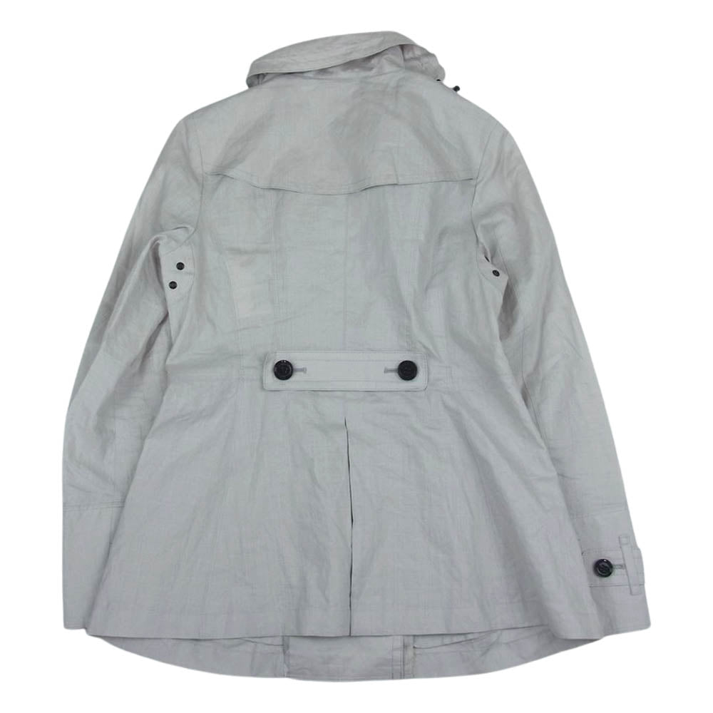 BURBERRY バーバリー B1A19-147-06 LONDON ロンドン リネン ショート コート グレー系 38【中古】