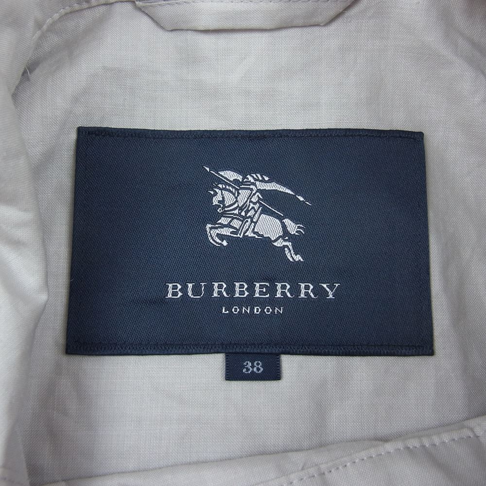 BURBERRY バーバリー B1A19-147-06 LONDON ロンドン リネン ショート コート グレー系 38【中古】