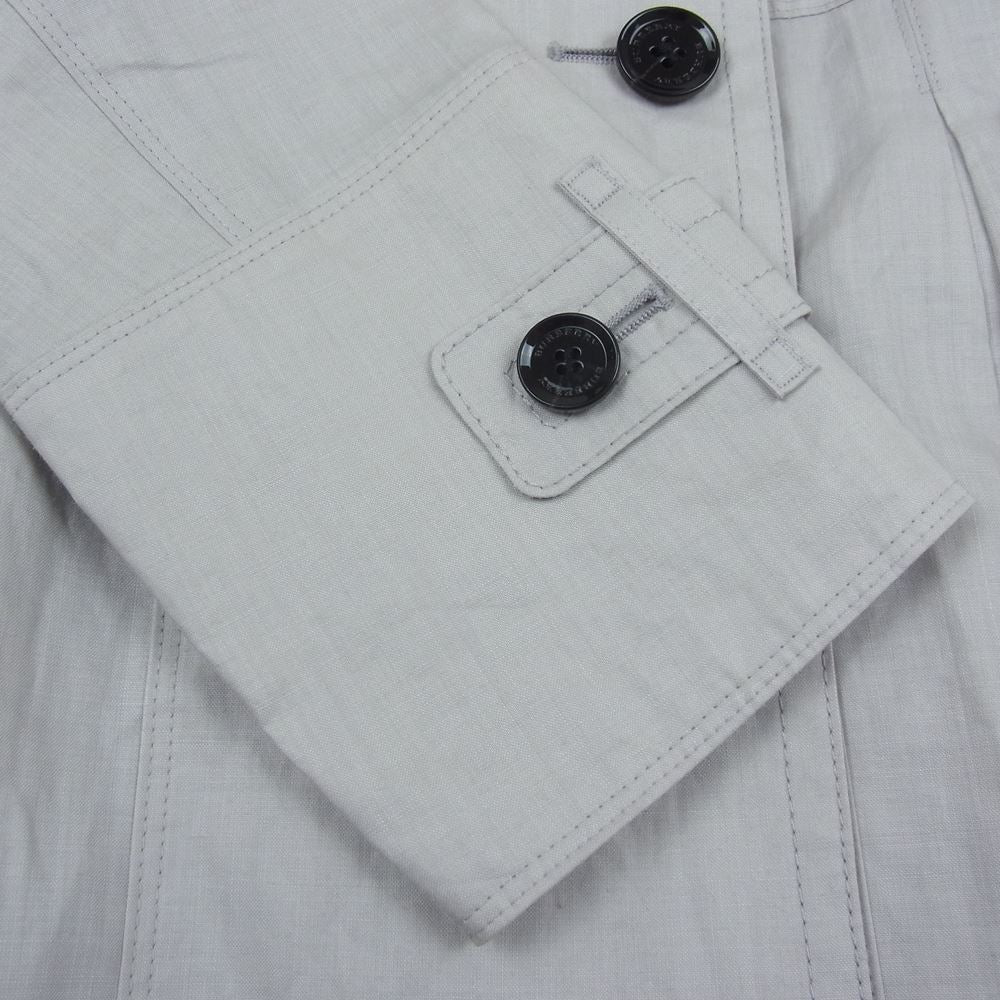 BURBERRY バーバリー B1A19-147-06 LONDON ロンドン リネン ショート コート グレー系 38【中古】