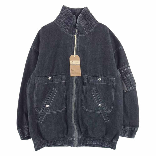 TENDERLOIN テンダーロイン 23SS DENIM MA-1 BLACK デニム ウォッシュ ブルゾン  インディゴブルー系 L【新古品】【未使用】【中古】