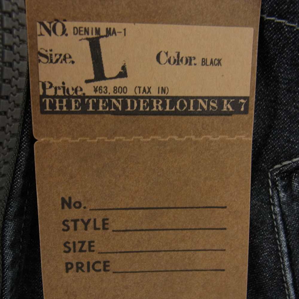 TENDERLOIN テンダーロイン 23SS DENIM MA-1 BLACK デニム ウォッシュ ブルゾン インディゴブルー系  L【新古品】【未使用】【中古】
