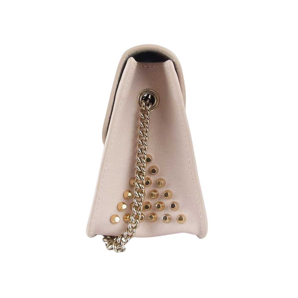 Furla フルラ スタッズ チェーン ショルダー バッグ ピンク系【中古】