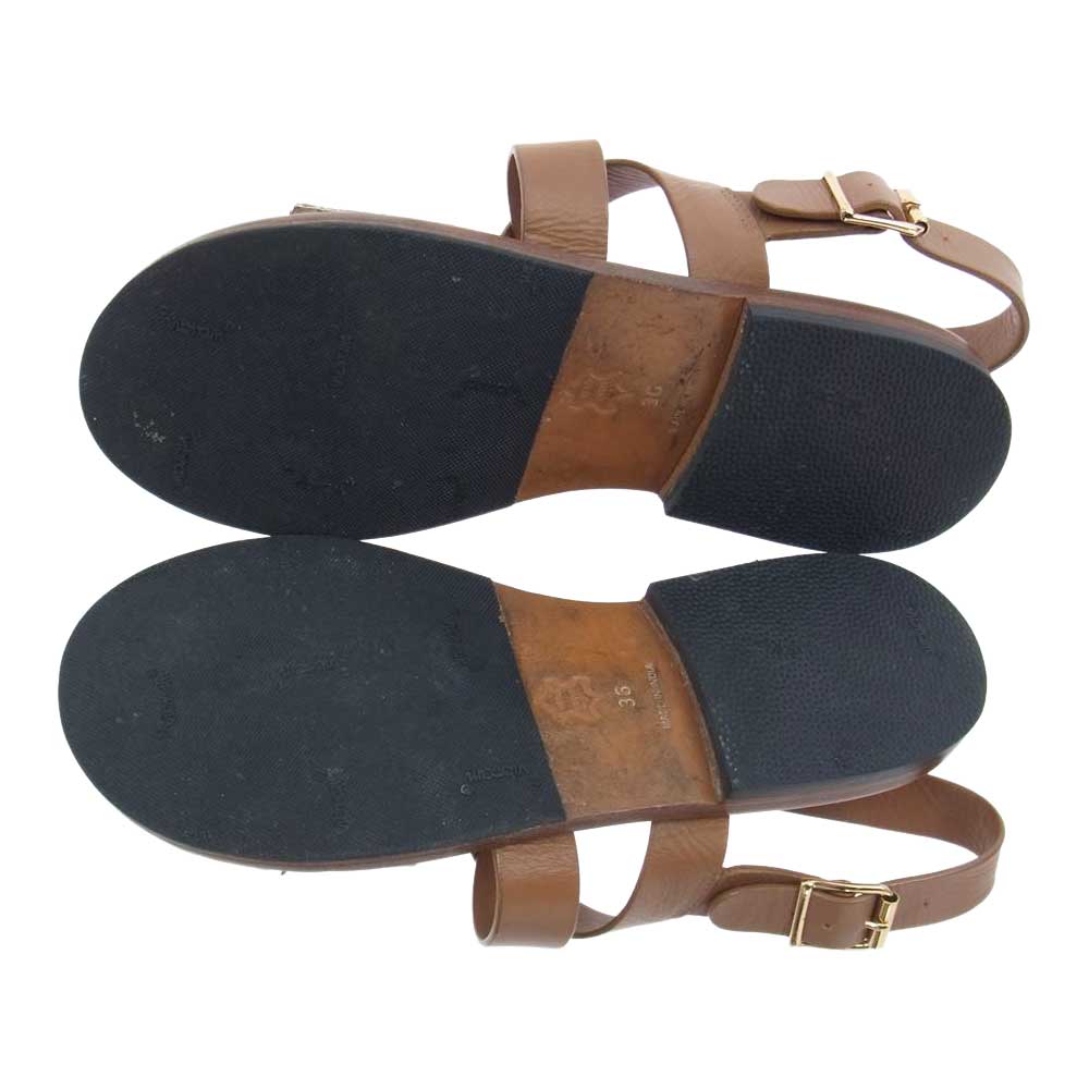 MARNI マルニ レザー ビジュー フラット サンダル ライトブラウン系 36【中古】