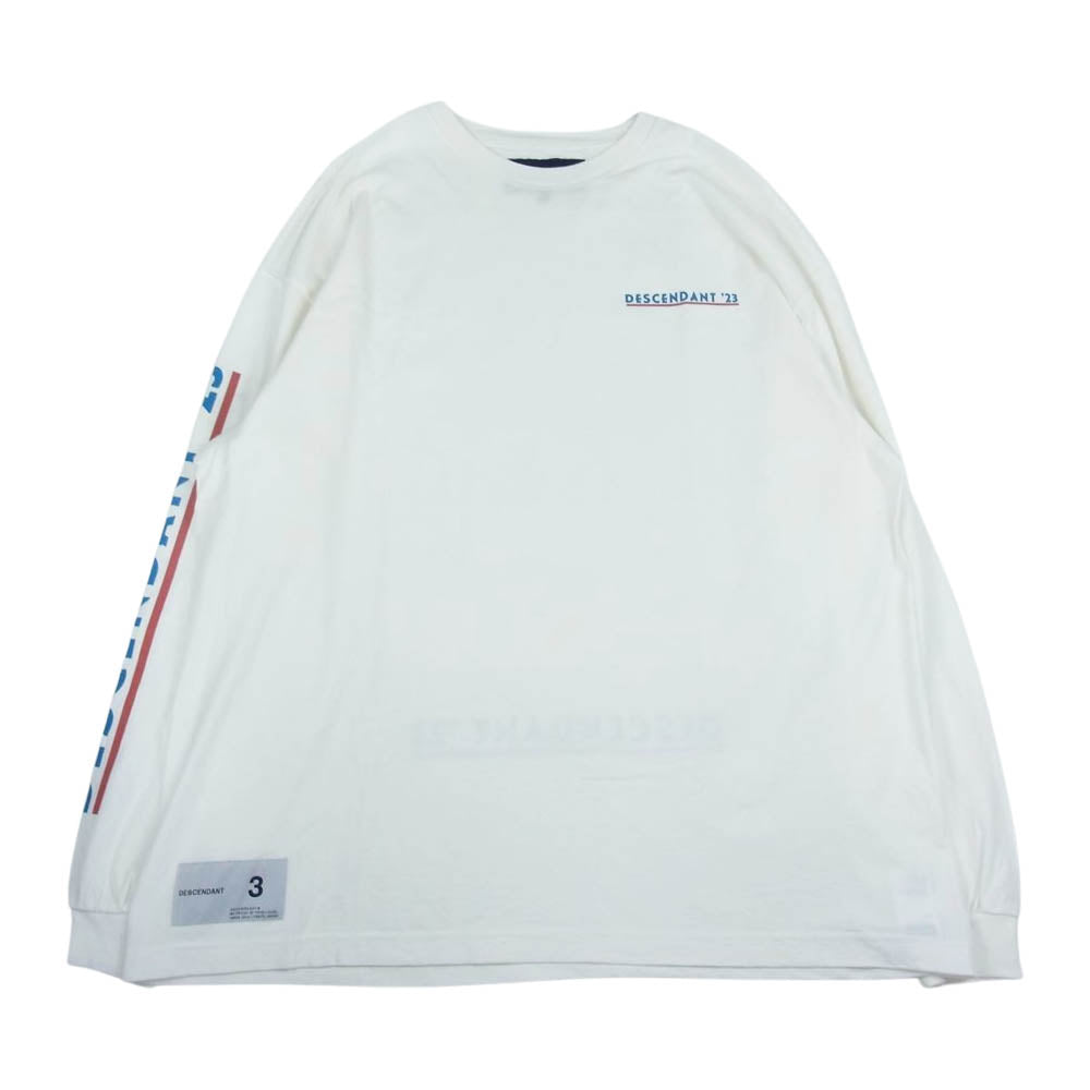 DESCENDANT ディセンダント 23SS 231ATDS-LTM01S SCENERY LS シーナリー ロングスリーブ Tシャツ カットソー ホワイト系 3【新古品】【未使用】【中古】