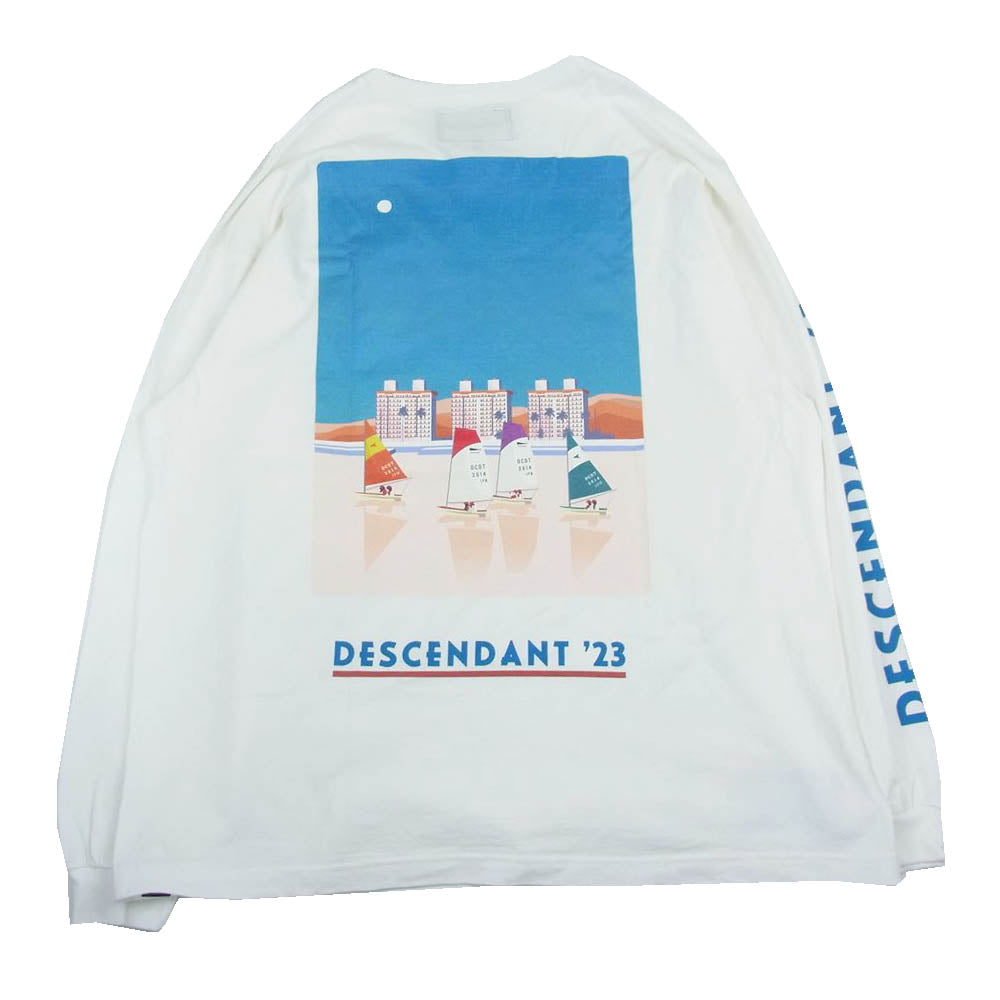 DESCENDANT ディセンダント 23SS 231ATDS-LTM01S SCENERY LS シーナリー ロングスリーブ Tシャツ カットソー ホワイト系 3【新古品】【未使用】【中古】