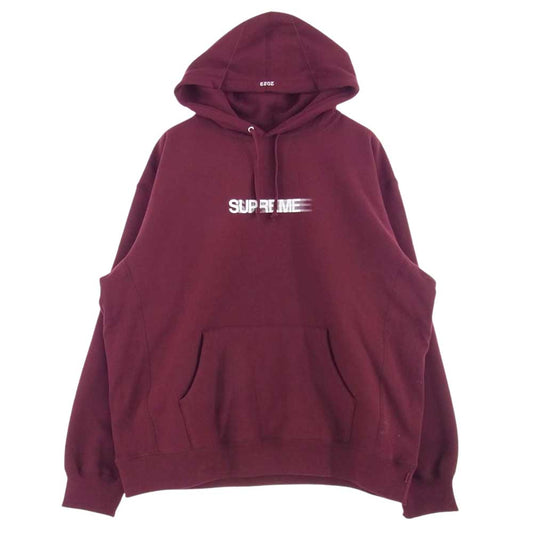 Supreme シュプリーム 23SS motion logo hooded sweatshirt モーション ロゴ フーデッド スウェット パーカー バーガンディ XL【美品】【中古】