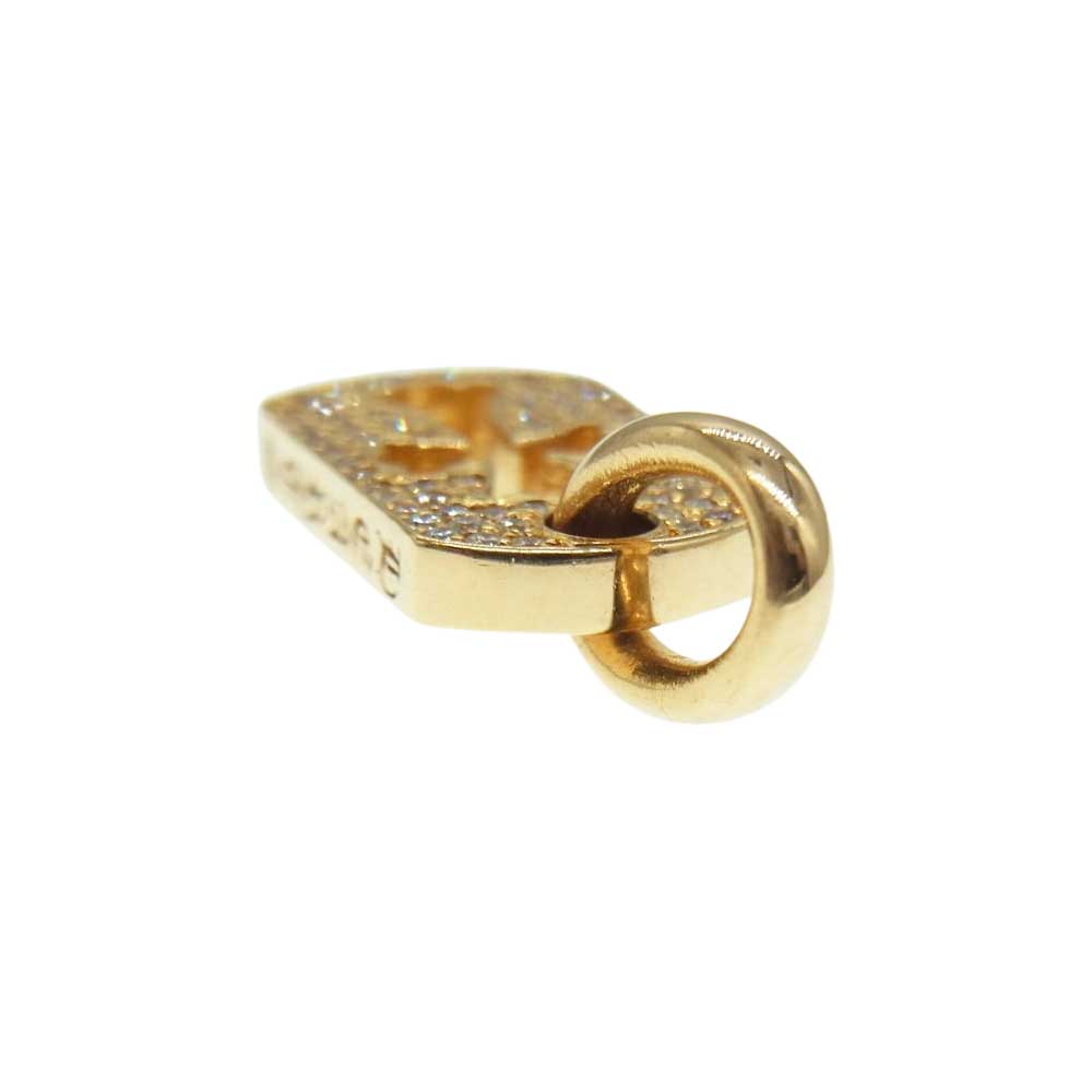 CHROME HEARTS クロムハーツ（原本無） 22K DT TNY CO CRS P/D タイニー カットアウト クロス ドッグタグ パヴェ ダイヤ チャーム ゴールド系【中古】