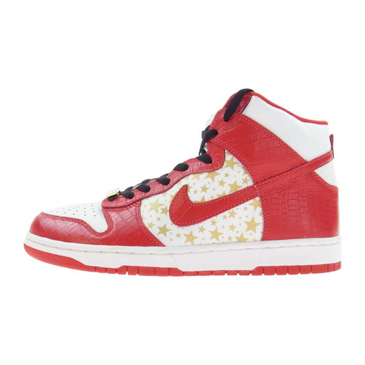 Supreme シュプリーム 307385-161 × NIKE DUNK HIGH PRO SB ナイキ ダンクハイ プロ エスビー ハイカット スニーカー シューズ レッド系 ホワイト系 27.5cm【美品】【中古】