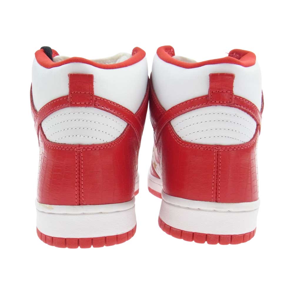 Supreme シュプリーム 307385-161 × NIKE DUNK HIGH PRO SB ナイキ ダンクハイ プロ エスビー ハイカット スニーカー シューズ レッド系 ホワイト系 27.5cm【美品】【中古】