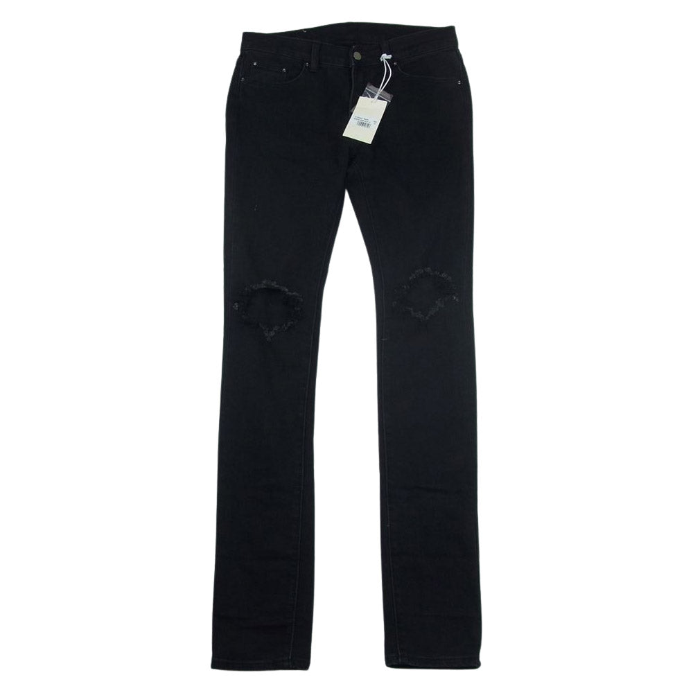 ミニマル ダメージ スキニー デニム パンツ  ブラック系 31【中古】