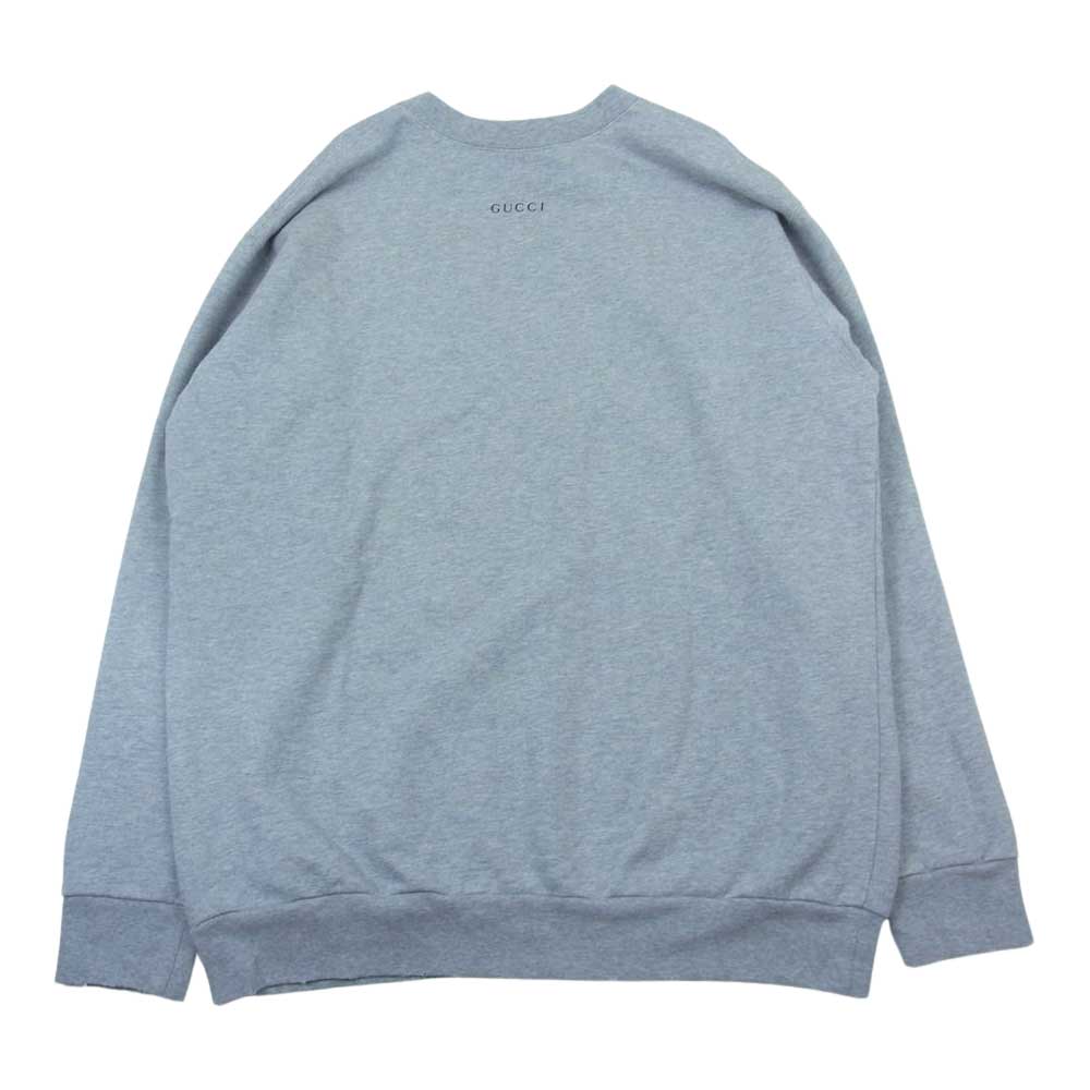 GUCCI グッチ 623245 Disney ディズニー Donald Duck ドナルドダック ダメージ加工 クルーネック スウェット グレー系 L【中古】