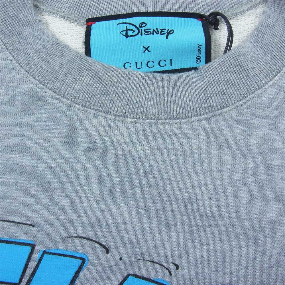 GUCCI グッチ 623245 Disney ディズニー Donald Duck ドナルドダック ダメージ加工 クルーネック スウェット グレー系 L【中古】