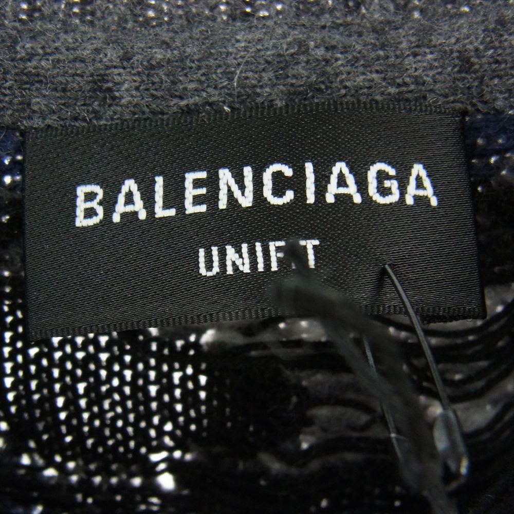 BALENCIAGA バレンシアガ 663872 T1609 デストロイド クルーネック ニット ダークグレー系【中古】