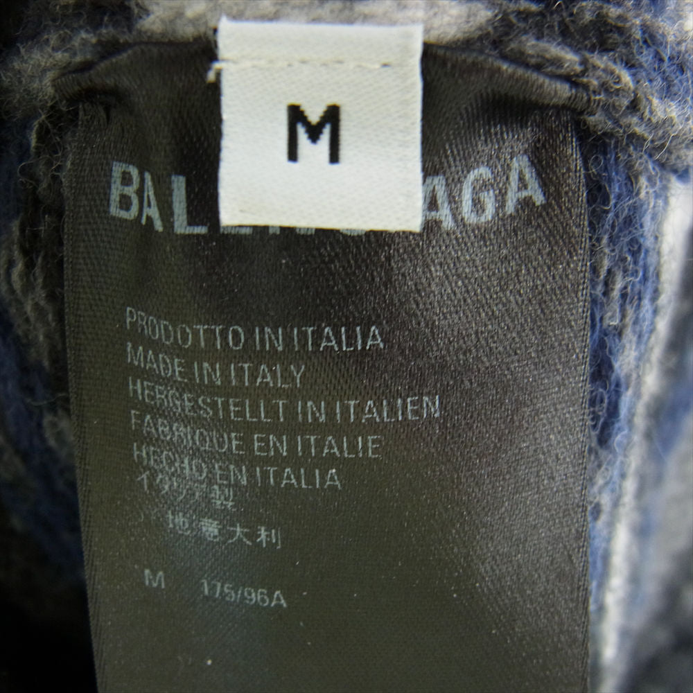 BALENCIAGA バレンシアガ 663872 T1609 デストロイド クルーネック ニット ダークグレー系【中古】
