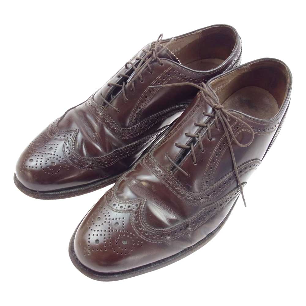 フローシャイムインペリアル ウイングチップ レザー シューズ ブラウン系 10E【中古】