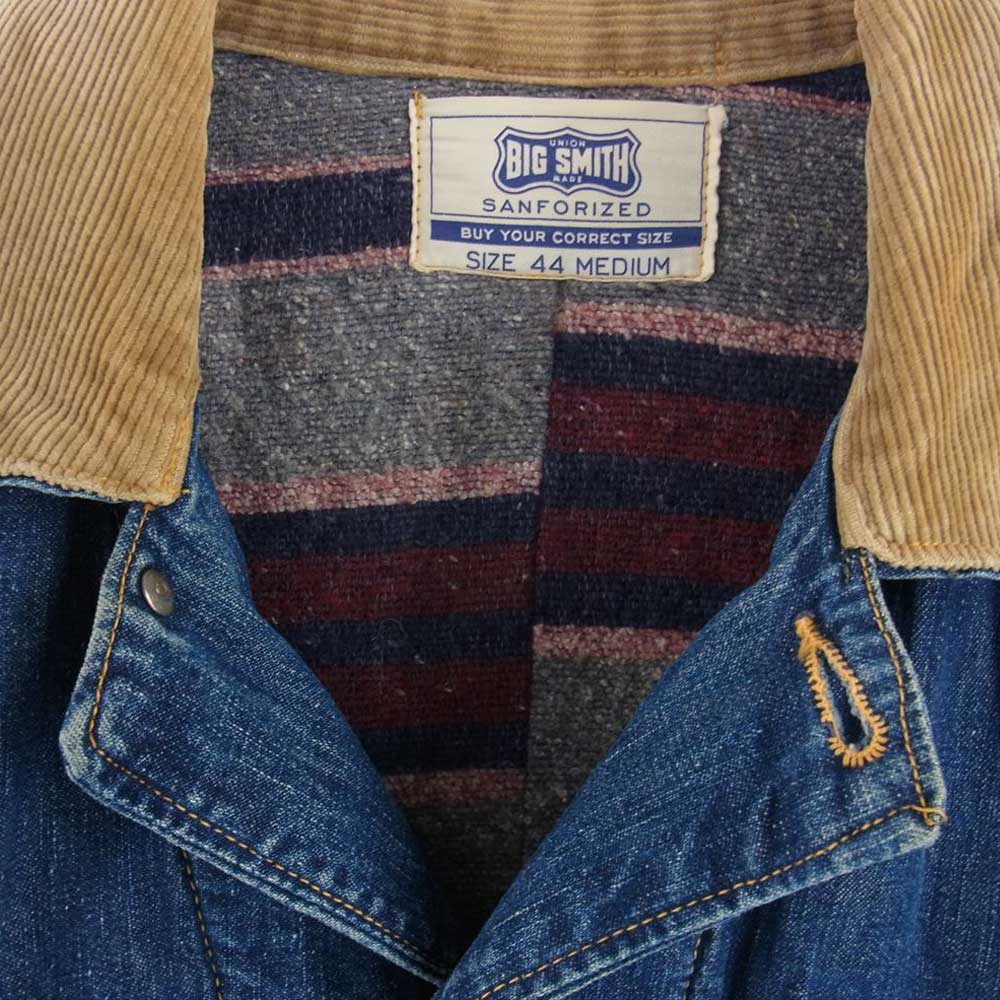 ビッグスミス デニムジャケット 50s ヴィンテージ ブランケット付き カバーオール ブルー系 M【中古】