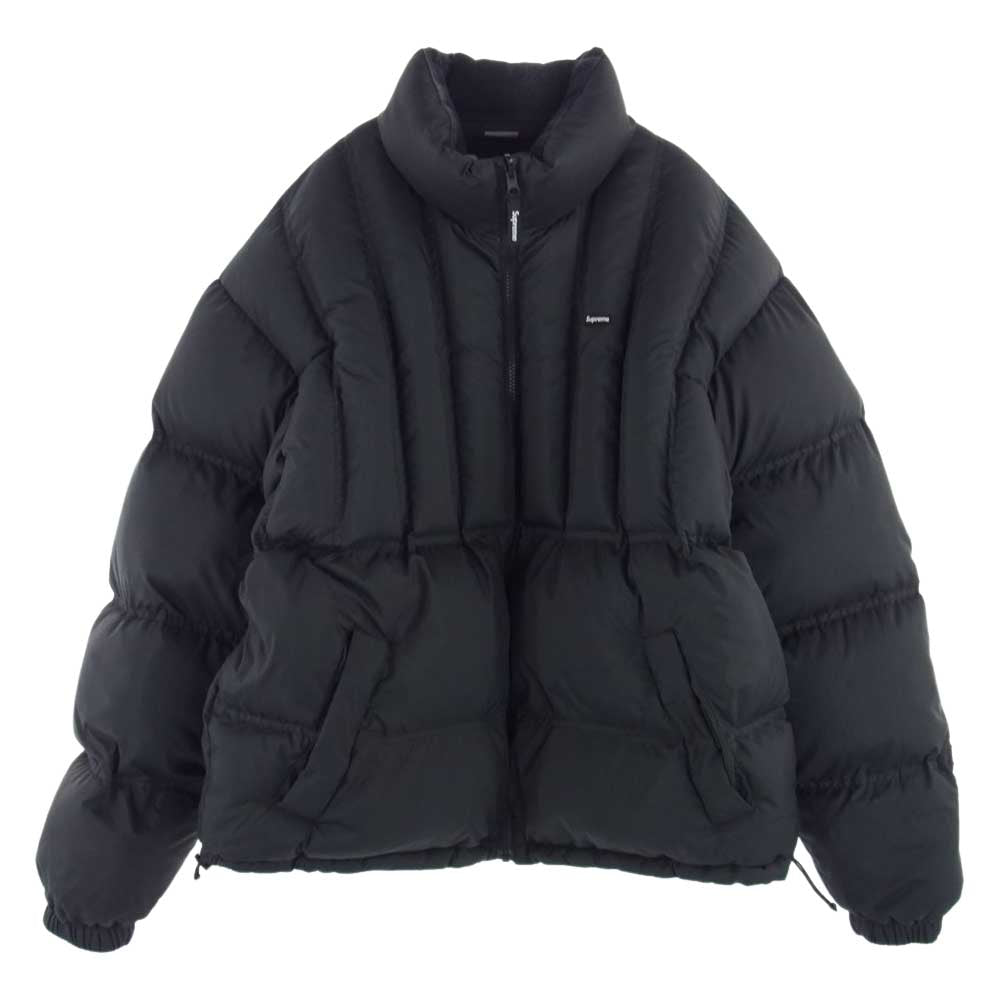 Supreme シュプリーム 22AW Flannel Reversible Puffer Jacket フランネル リバーシブル パファー ジャケット  ブラック系 グレー系 M【中古】