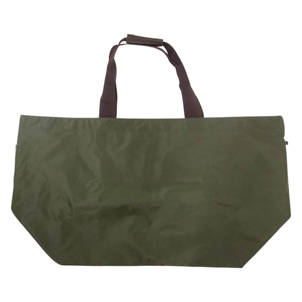 Herve Chapelier エルベ・シャプリエ 舟形 ボストン 大型 ナイロン トートバッグ カーキ系【中古】