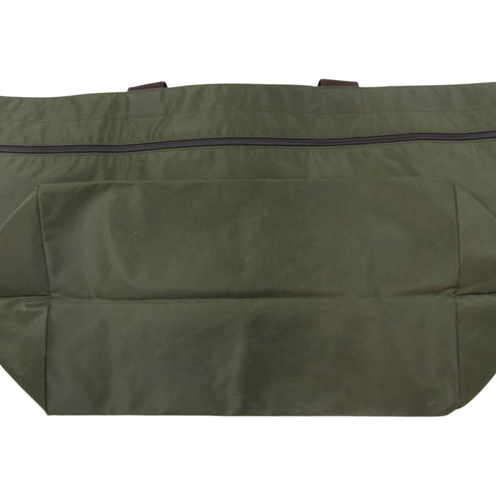 Herve Chapelier エルベ・シャプリエ 舟形 ボストン 大型 ナイロン トートバッグ カーキ系【中古】