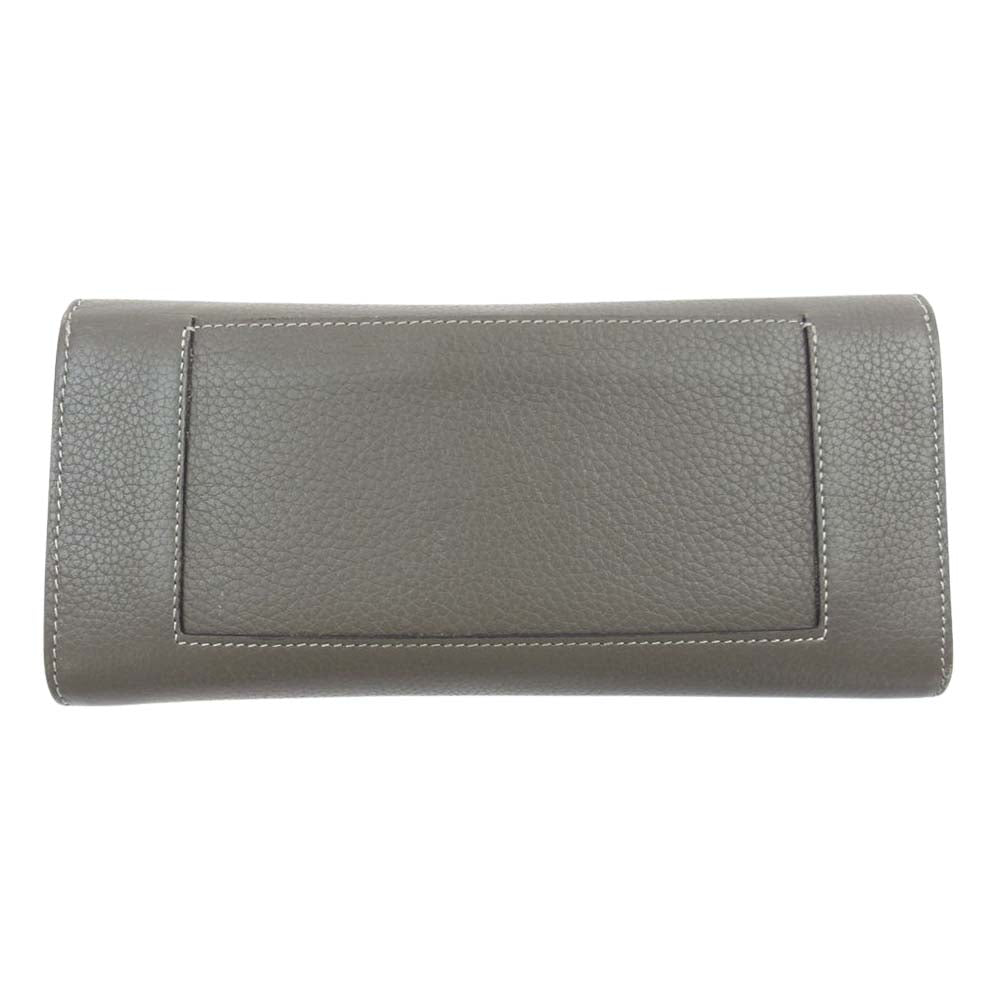 CELINE セリーヌ 101673 ラージフラップ マルチ ファンクション 二つ折り 長財布 イエロー系 グレイッシュオリーブ系【中古】