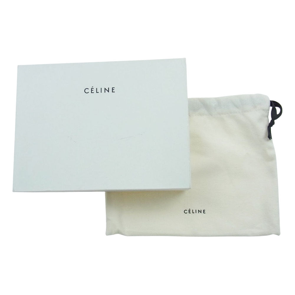 CELINE セリーヌ 101673 ラージフラップ マルチ ファンクション 二つ折り 長財布 イエロー系 グレイッシュオリーブ系【中古】