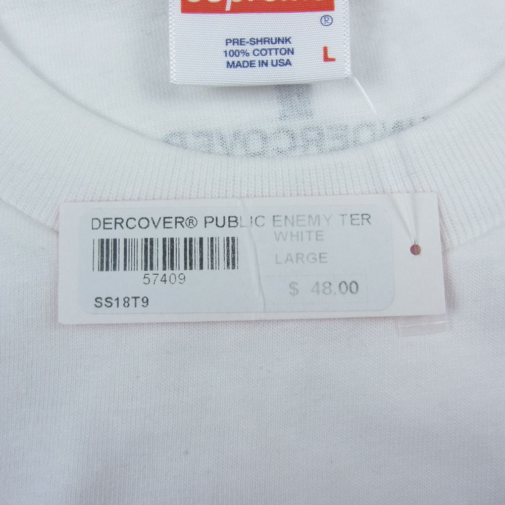 Supreme シュプリーム 18SS UNDERCOVER アンダーカバー Public Enemy Terrordome Tee パブリックエネミー Tシャツ ホワイト系 L【新古品】【未使用】【中古】