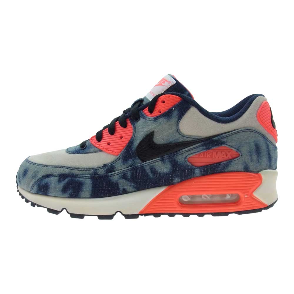 NIKE ナイキ 700875-400 ATMOS AIR MAX 90 アトモス エアマックス90 DNM QS BLEACHED DENIM ミッドナイト ネイビー インフラレッド スニーカー マルチカラー系 29cm【中古】