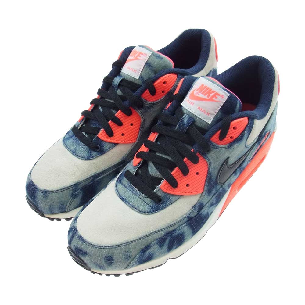 NIKE ナイキ 700875-400 ATMOS AIR MAX 90 アトモス エアマックス90 DNM QS BLEACHED DENIM ミッドナイト ネイビー インフラレッド スニーカー マルチカラー系 29cm【中古】