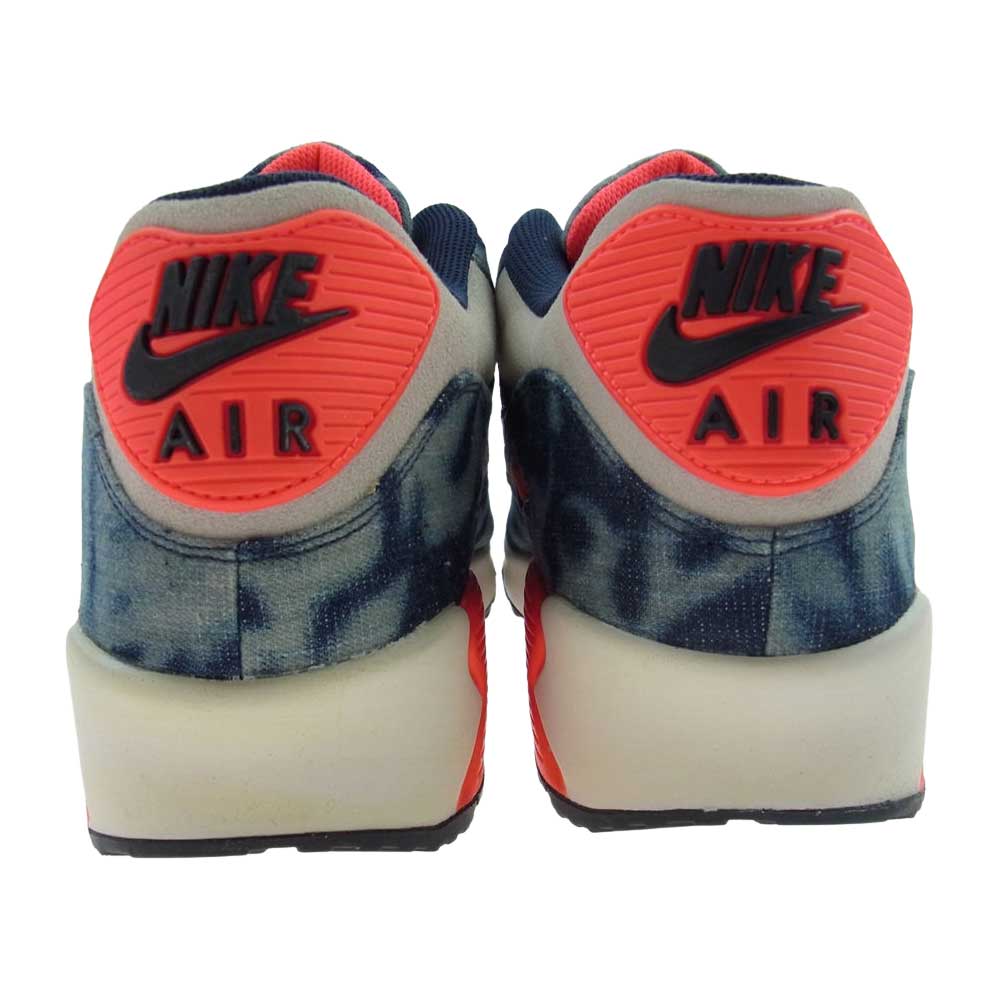 NIKE ナイキ 700875-400 ATMOS AIR MAX 90 アトモス エアマックス90 DNM QS BLEACHED DENIM ミッドナイト ネイビー インフラレッド スニーカー マルチカラー系 29cm【中古】