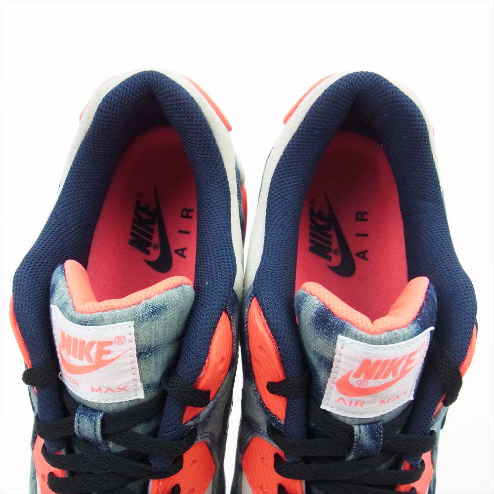 NIKE ナイキ 700875-400 ATMOS AIR MAX 90 アトモス エアマックス90 DNM QS BLEACHED DENIM ミッドナイト ネイビー インフラレッド スニーカー マルチカラー系 29cm【中古】