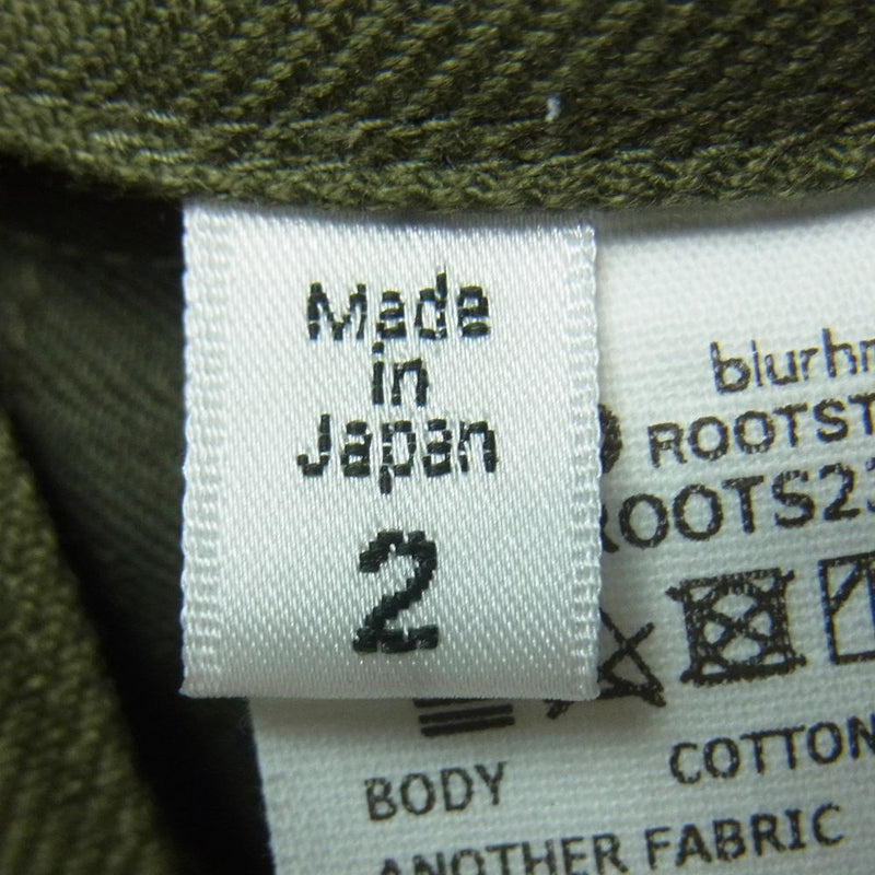 ブラームス 23SS bROOTS23S35 ROOTSTOCK Cotton Serge 47 Pants カーゴ パンツ 日本製 モスグリーン系 2【中古】
